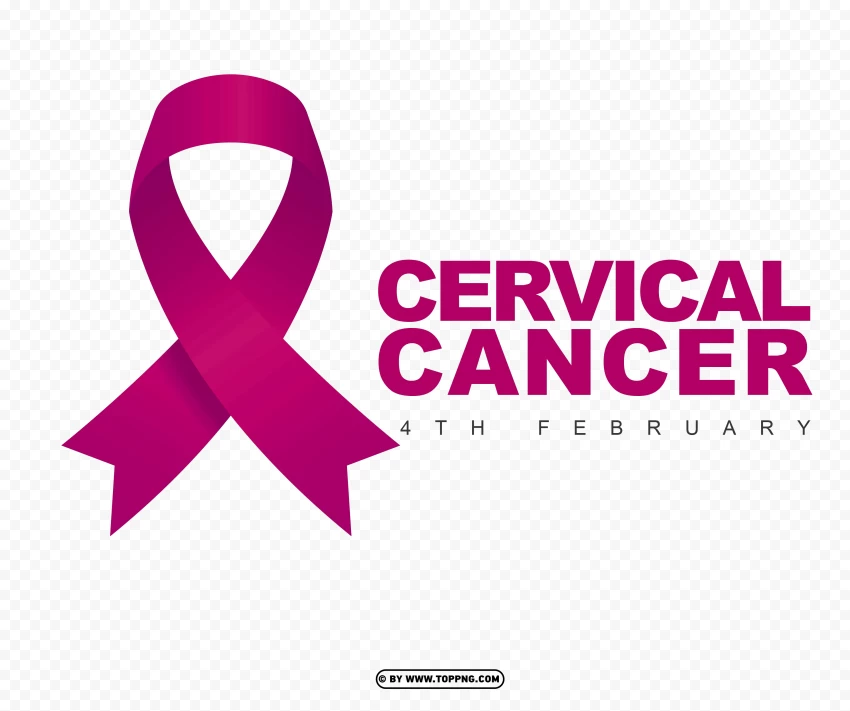 Free Cervical Cancer Logo Ribbon PNG Transparent Background