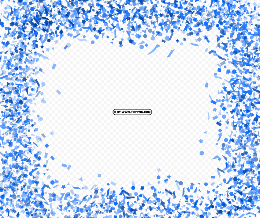 Free Confetti Frame Blue Color Images PNG Transparent Background