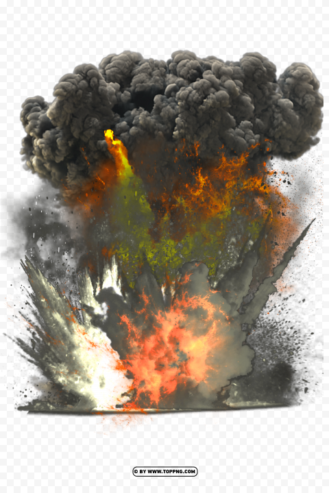 Free Dark Smoke Explosion And Fire PNG Transparent Background