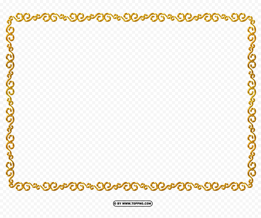 Free Gold Vintage Frame PNG Transparent Background