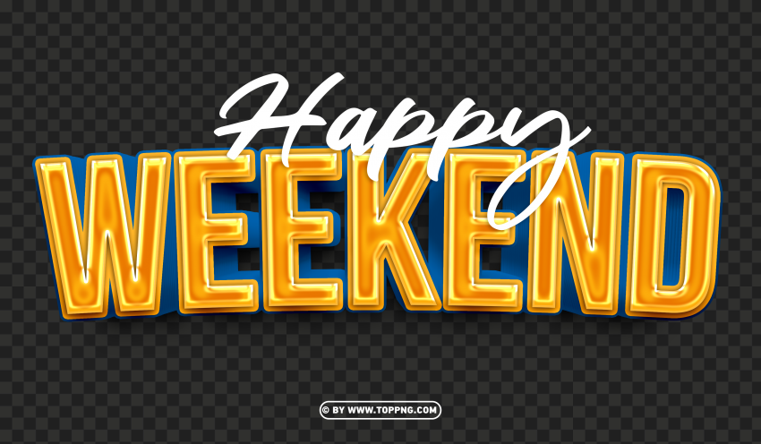 Free Happy Weekend Clipart with Transparent Background, weekend, happy, text, typography, graphic, clipart