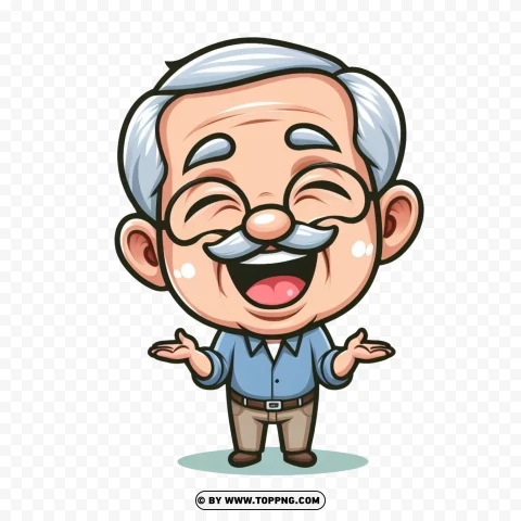 Kawaii Old Man,JoyfulSenior,Positive Elderly,Kawaii,  cartoon,  people,  elderly