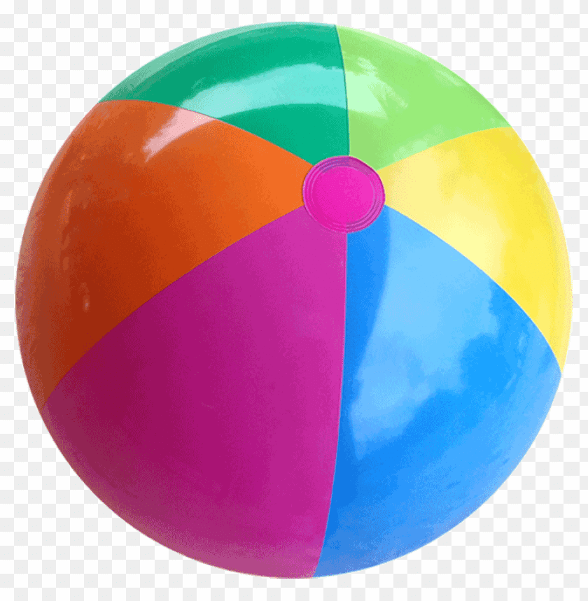 Colorful beach ball with multiple vibrant segments for summer fu PNG