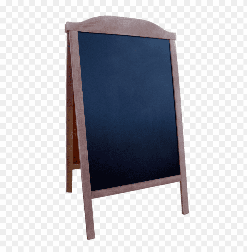 Wooden chalkboard stand for menus or signage display PNG