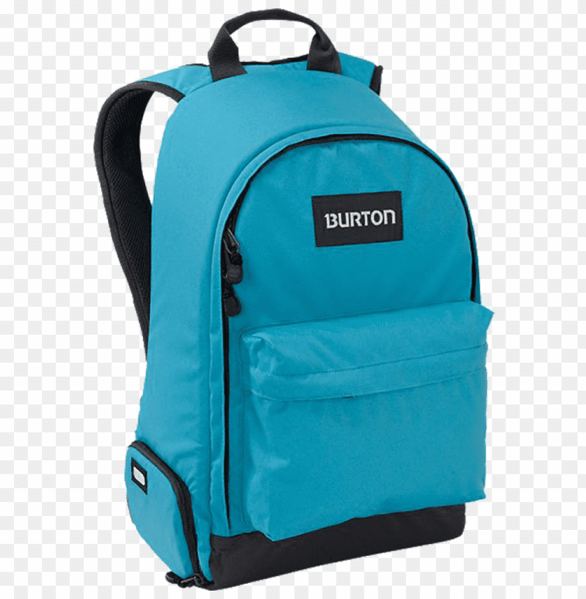 Blue Burton backpack with front pocket and adjustable straps PNG