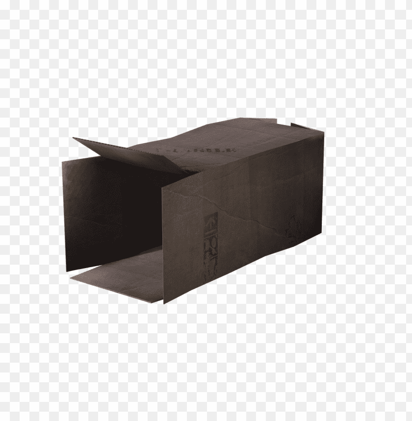 Transparent PNG of an open cardboard box with flaps PNG