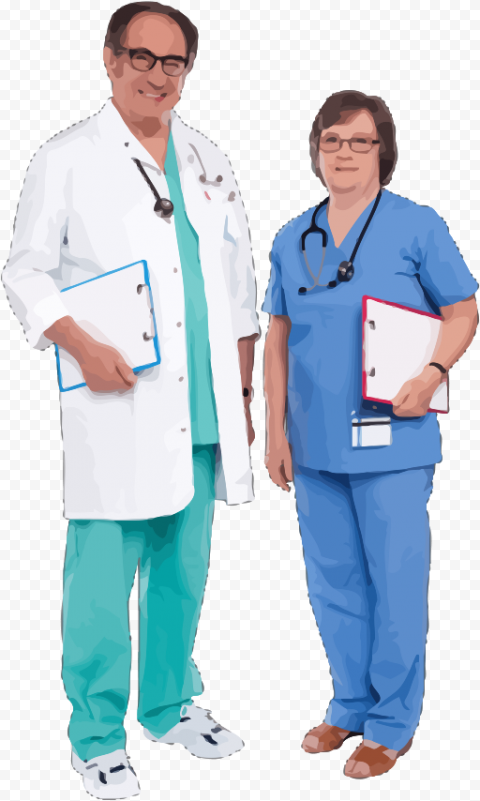 Free Doctor Images - Male Doctor Female Nurse PNG Transparent Background