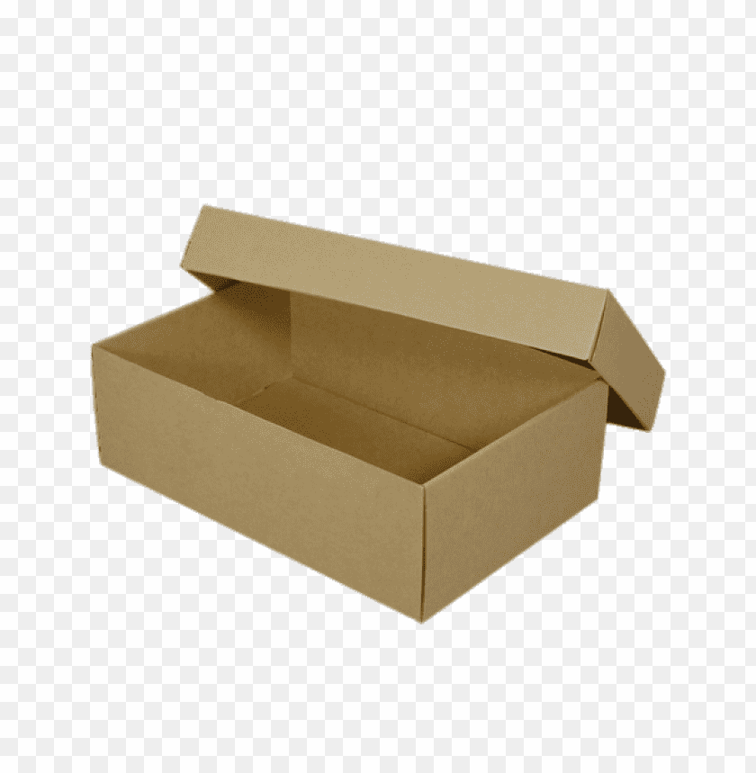 Open cardboard box, ideal for packaging and shipping goods PNG