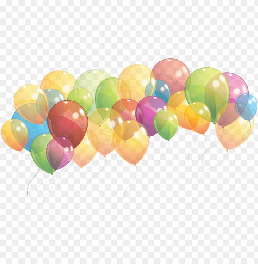 Colorful balloons floating together in celebratio PNG