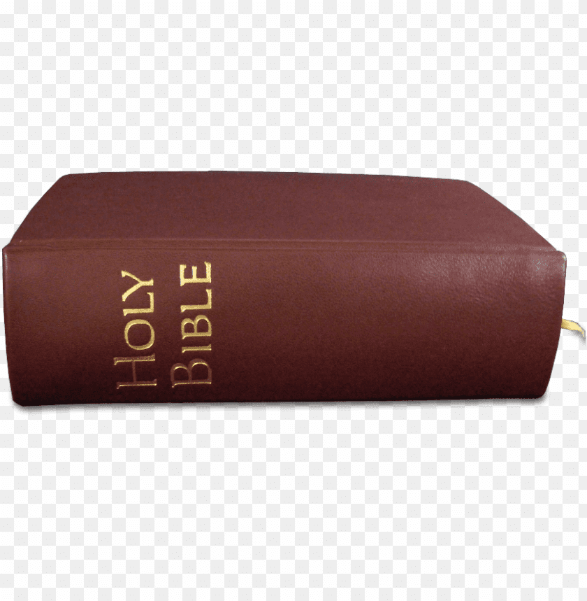 Closed brown Holy Bible with gold lettering on the spine PNG