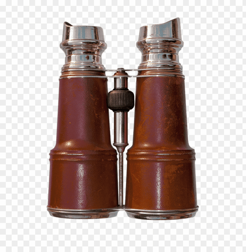 Vintage binoculars with leather casing for outdoor exploratio PNG