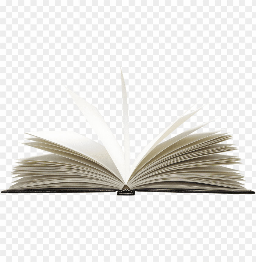 An open book with blank pages, displaying its interior PNG