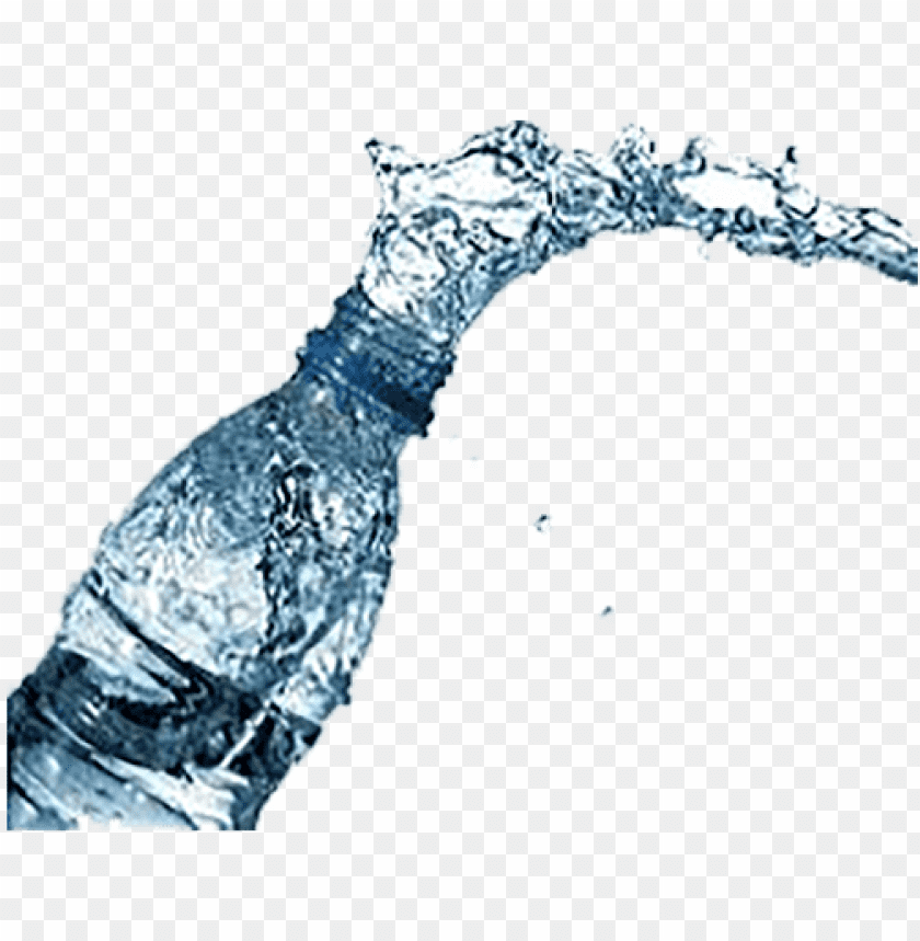 Water bottle splashing water, symbolizing freshness and hydratio PNG