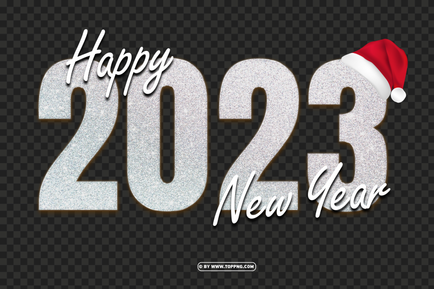 Free Premium Design 2023 New Year White Glitter And Bokeh PNG Transparent Background