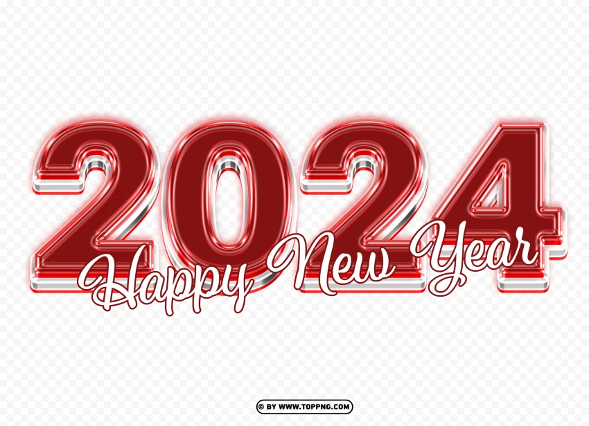 Free Red 2024 Graphic With PNG Transparent Background