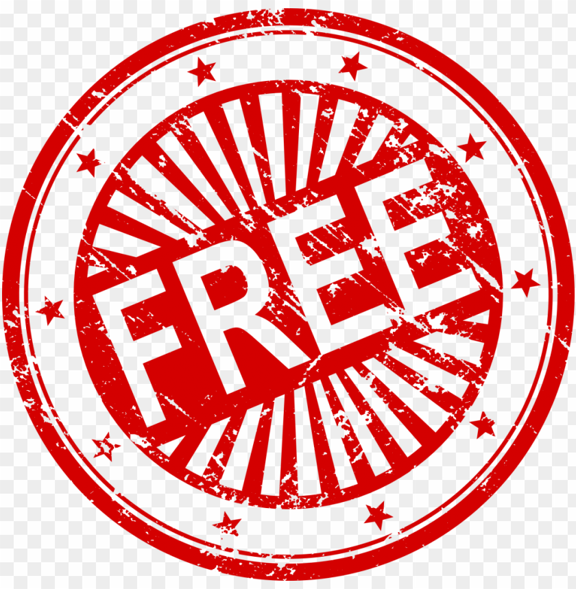 Red stamp graphic with the word 'FREE' inside PNG