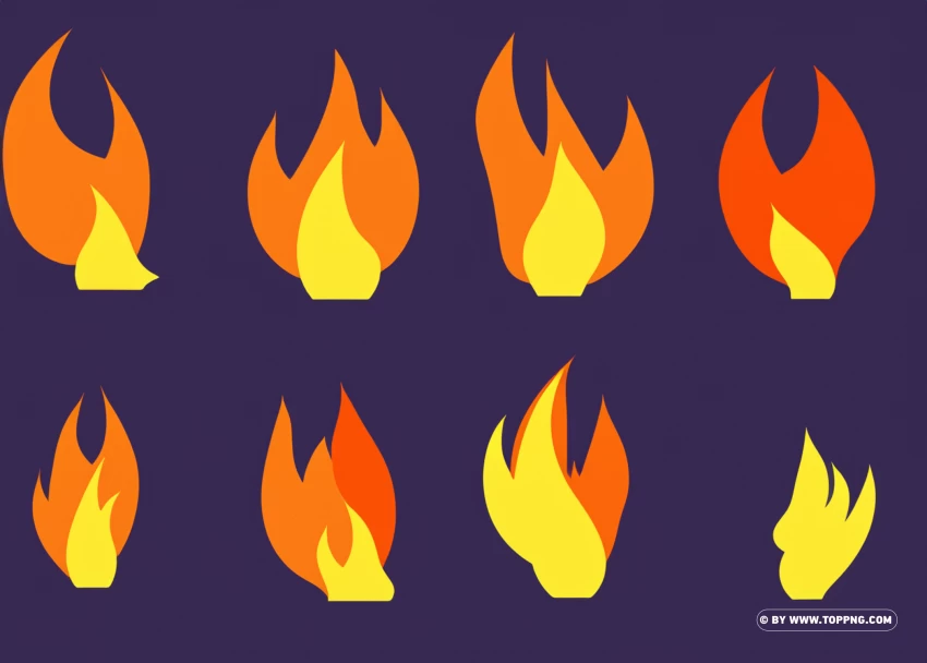 Free Vector Realistic Fire And Torch Flame Clip Art Set PNG Transparent Background