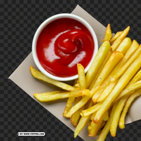 French Fries And Ketchup Free Image PNG Transparent Background