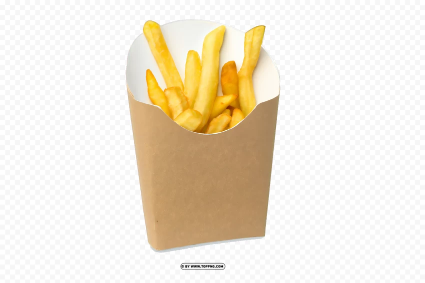 French Fries In Cartoon Box With PNG Transparent Background