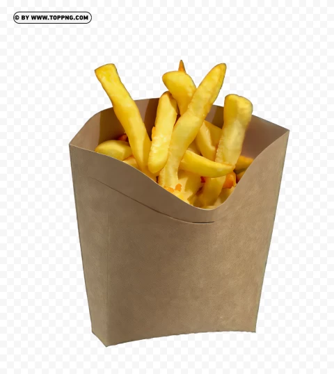 French Fries In Kraft Box Hd With PNG Transparent Background