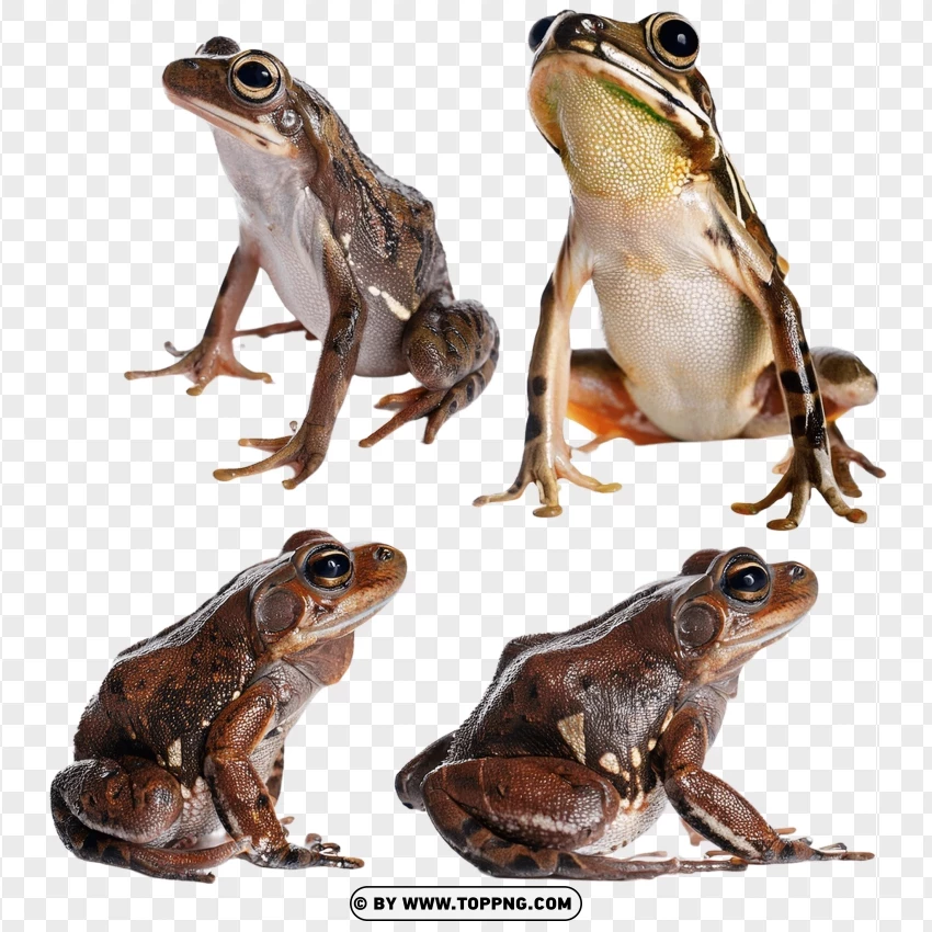 Collection Of Frogs In Resting And Standing Poses PNG Transparent Background