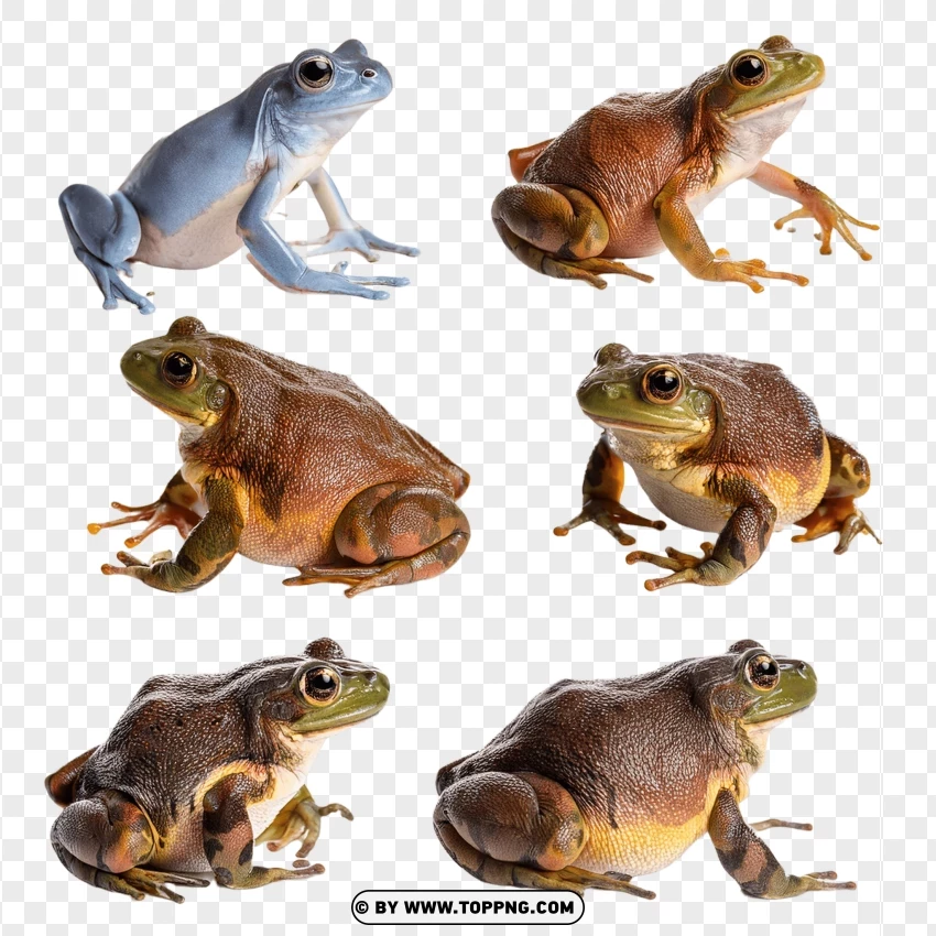 Group Of Frogs In Natural Wildlife Arrangement PNG Transparent Background