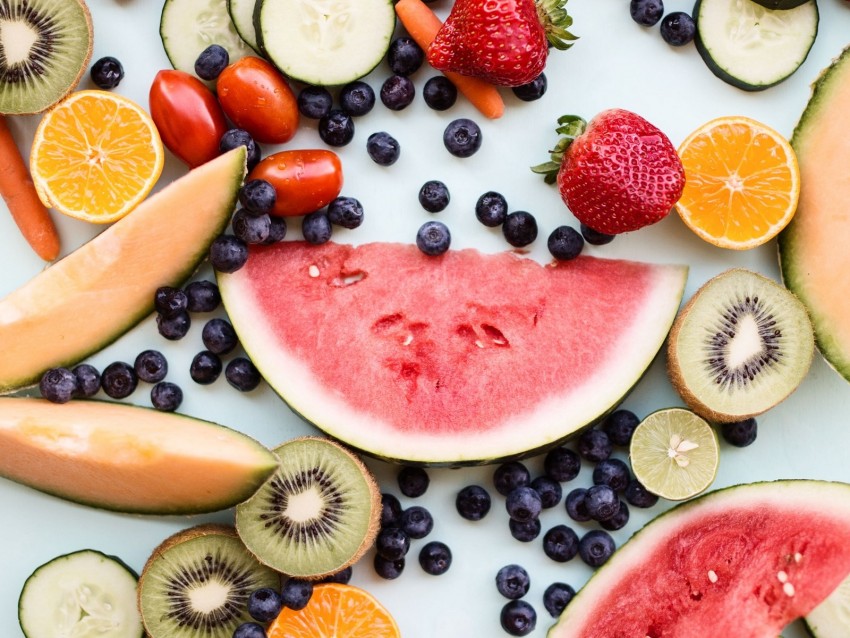 Fruits Vegetables Berries Harvest Ripe Background