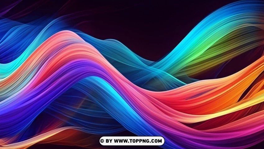 Futuristic And Innovative Colorful Abstract Flowing Waves 4k Wallpaper PNG Transparent Background