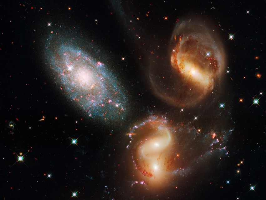 Galaxy Universe Spirals Stars Cluster Telescope Hubble Background