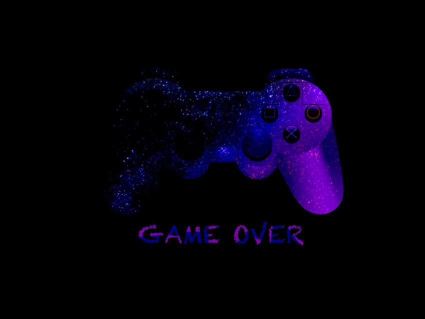 game over, joystick, controller, gamepad, neon