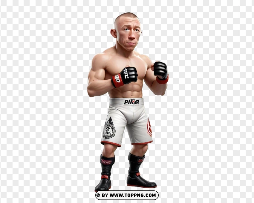 Georges St-pierre As A Pixar Inspired Mma Fighter PNG Transparent Background