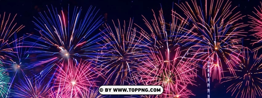 Get Your Copy Of A Dazzling Panoramic Fireworks Photography In Hd PNG Transparent Background