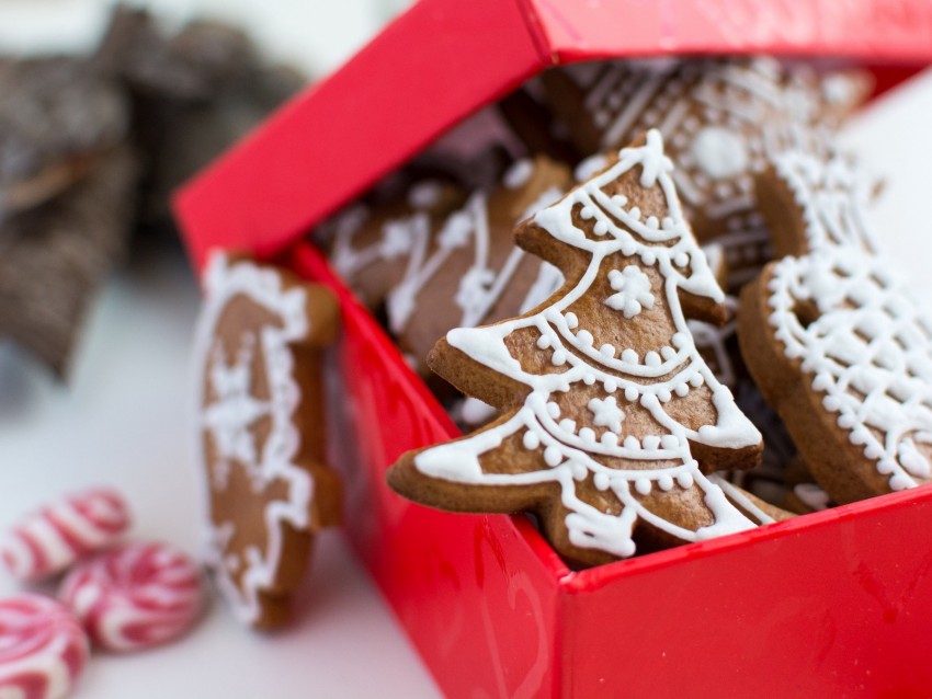 Gingerbread Cookies New Year Christmas Baking Background