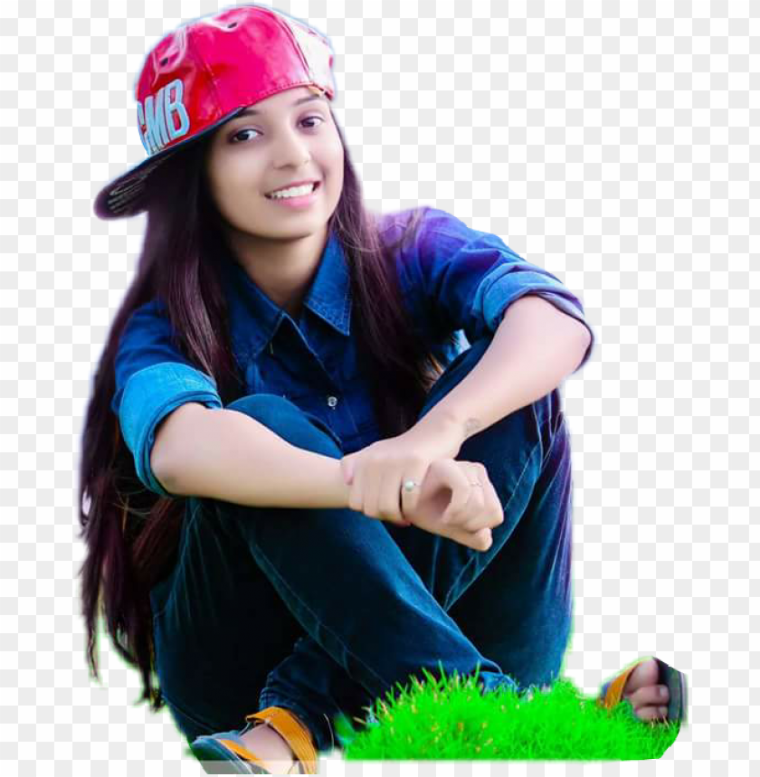 girl, grass, casual wear, cap, smile, young adult, sitting