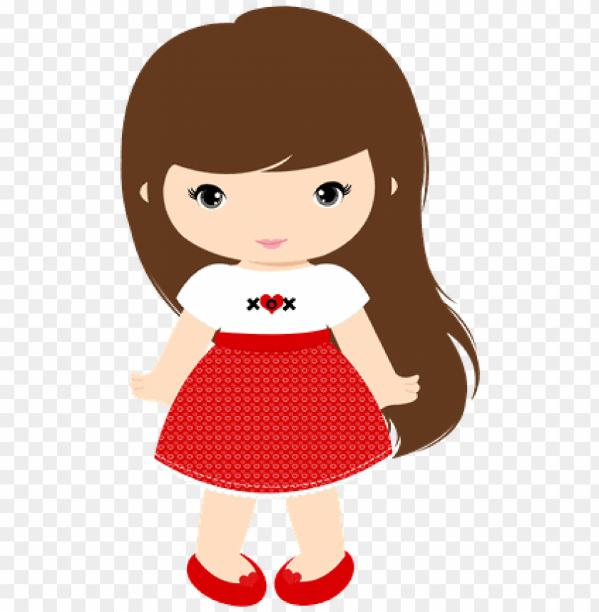 doll, toy, cute design, red dress, character art, children's illustration, playful figure