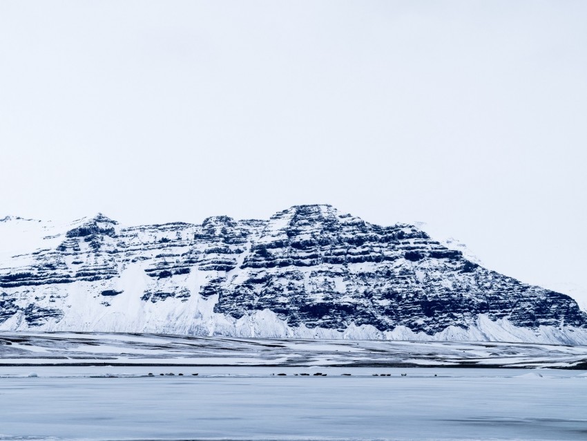 glacier, snow, fog, iceland