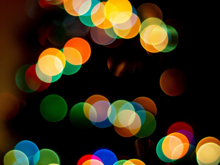 glare, bokeh, colorful, circles, rainbow