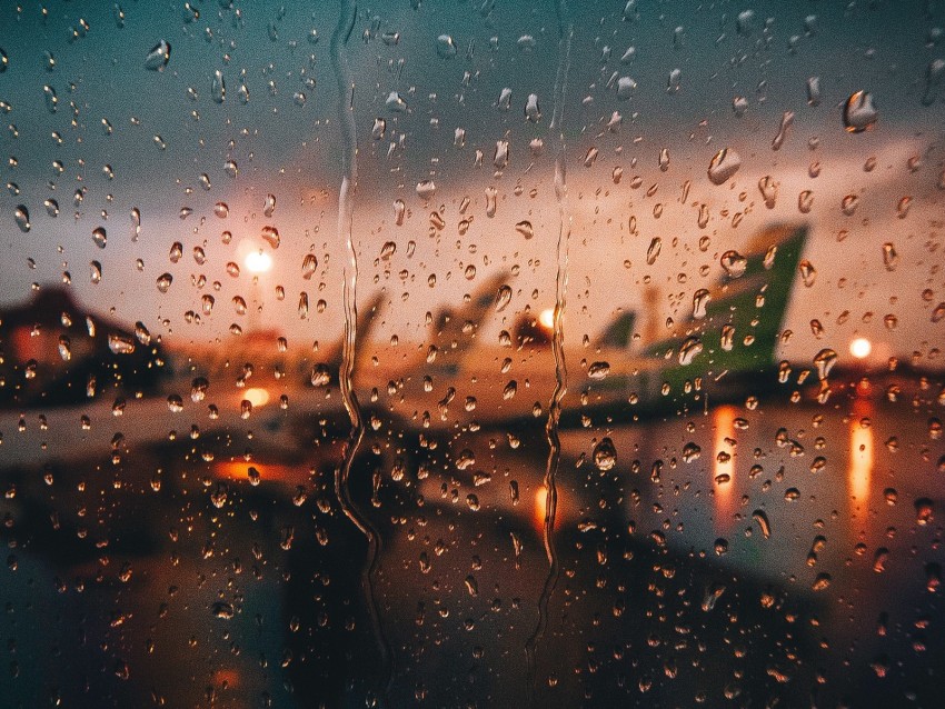 glass, drops, surface, plane