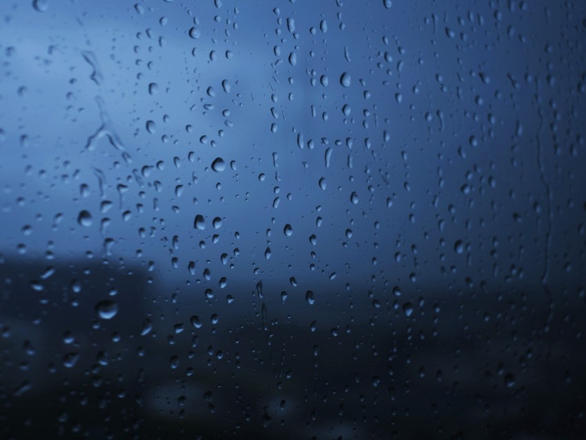 Glass Drops Wet Rain Moody Window Background