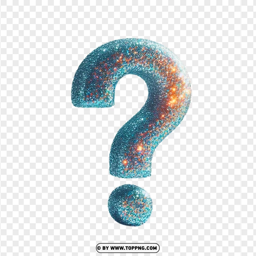 Glitter Questions Mark PNG Transparent Background