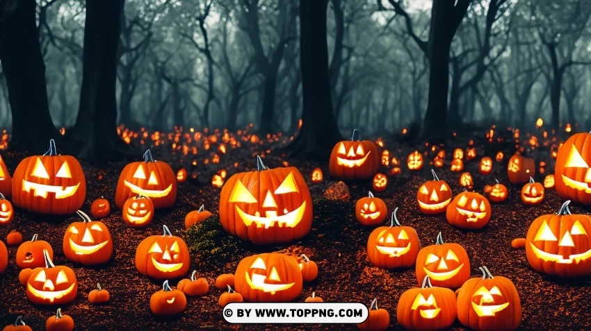 Gloomy Cemetery Scene Halloween Woods PNG Transparent Background