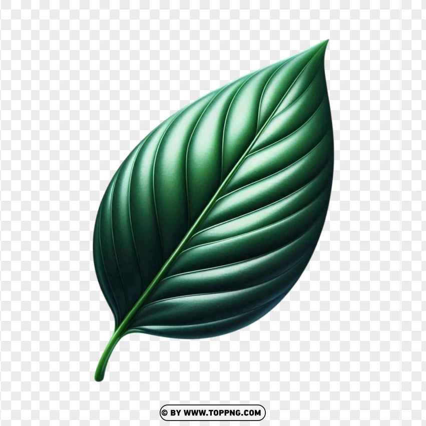 Dark Green Textured Leaf PNG Transparent Background