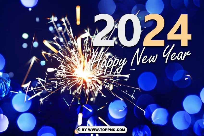 Glowing 2024 Download Premium Image With Sparklers And Bokeh Lights PNG Transparent Background