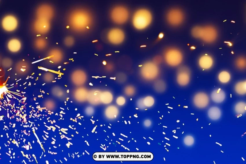 Glowing Beginnings Sparklers And Bokeh Lights On A Dark Blue Night Sky PNG Transparent Background