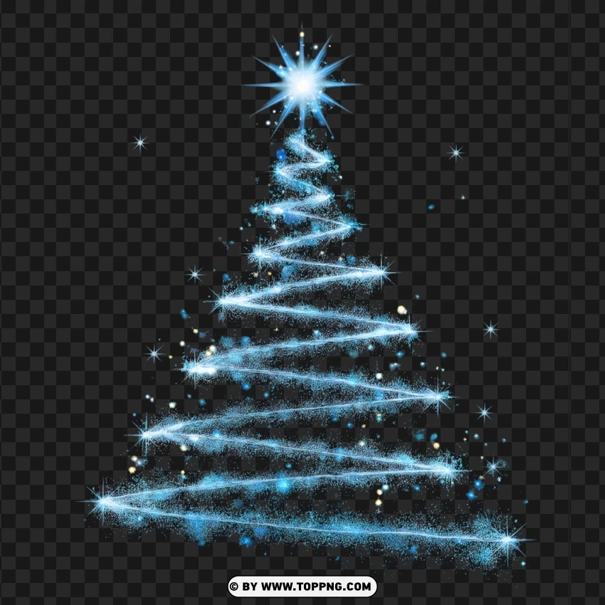 Glowing Celebration Christmas Tree With Star PNG Transparent Background