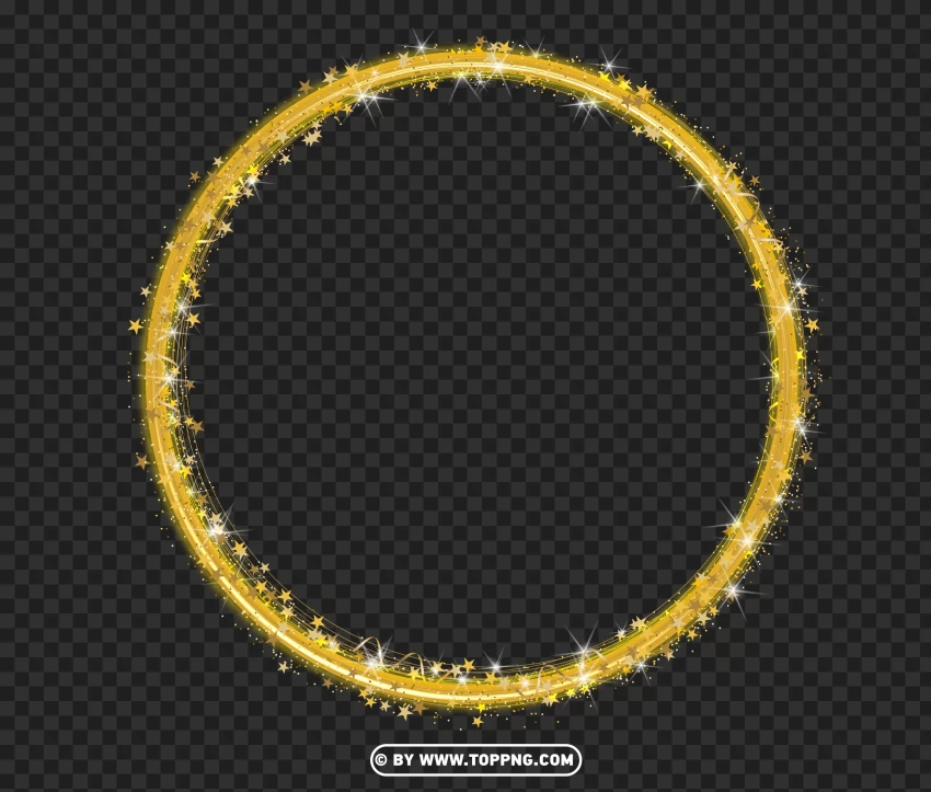 Glowing gold Sparkle Circle Frame Effect PNG Image , outline circle png ,outline circle transparent background ,outline circle transparent ,outline circle transparent png ,outline circle no background ,outline circle without background 