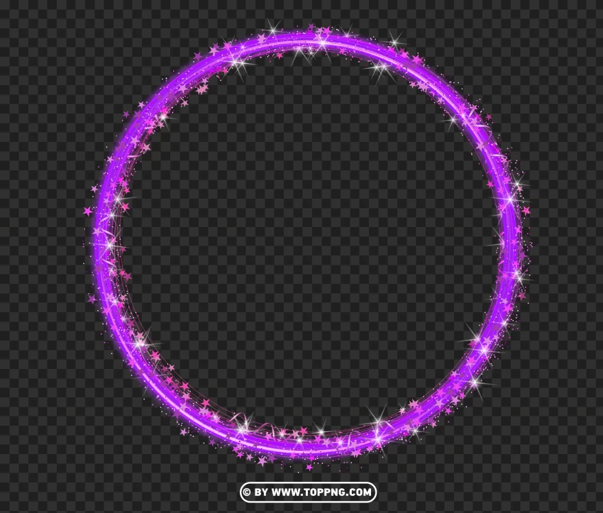 Glowing Purple Sparkle Circle Frame Effect Image PNG Transparent Background