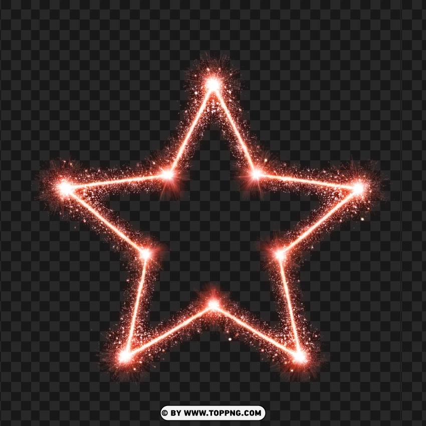 Glowing Red Sparkling Firework Star PNG Transparent Background