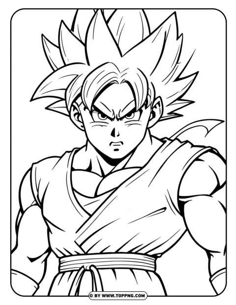 Goku Annoyed Face Free Printable Coloring Page | TOPpng