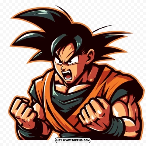 Goku Mad Face With Excellent Quality PNG Transparent Background